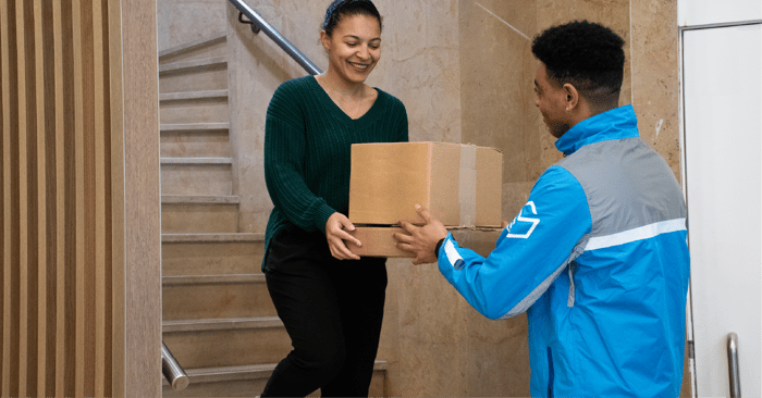 courier delivered package