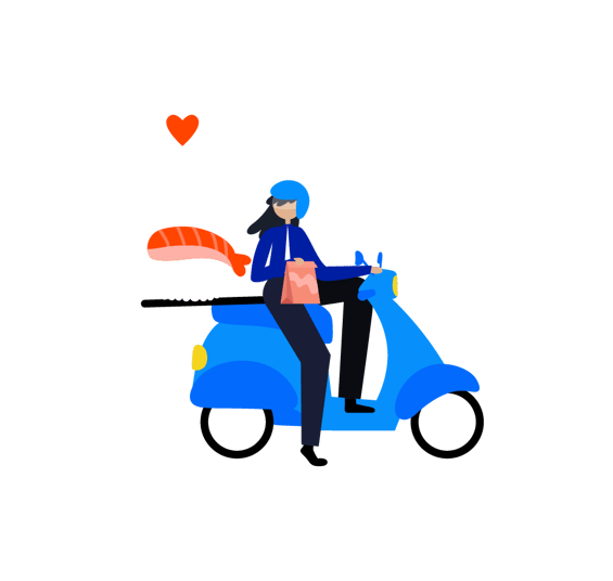 Courier delivering packages on Valentine's Day